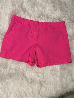 Ann Taylor Hot Pink High-Waist Tailored Shorts